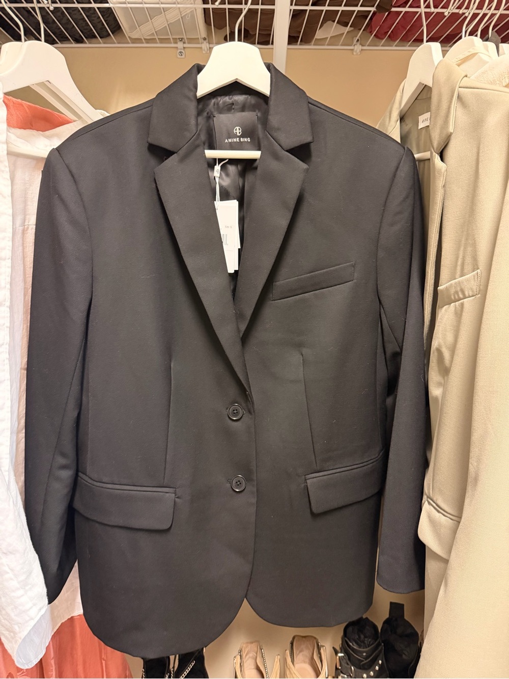 ANINE BING Black Oversized Quinn Blazer - Picture 9 of 9